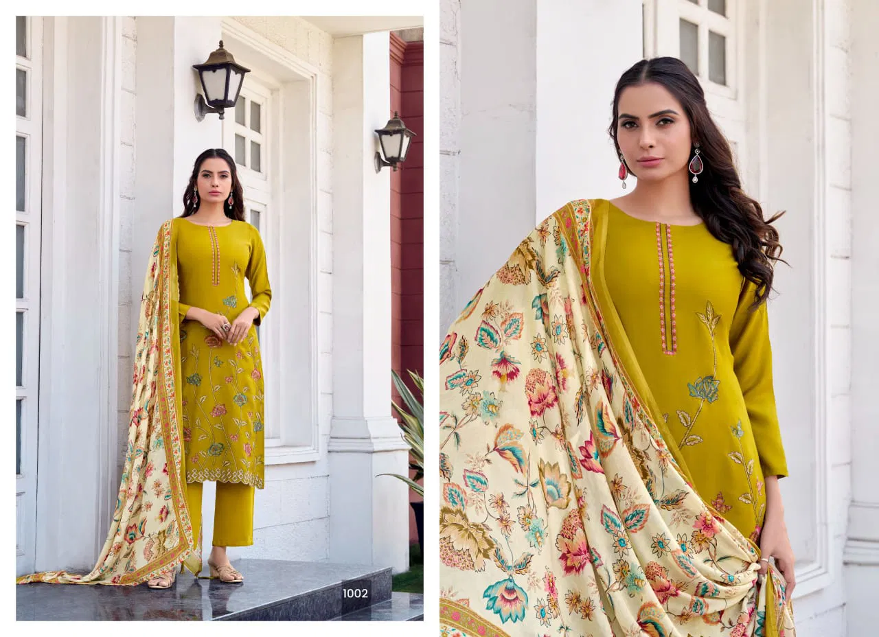 Safinaaz By Saffron Viscose Embroidery Salwar Kameez Surat Wholesale Market